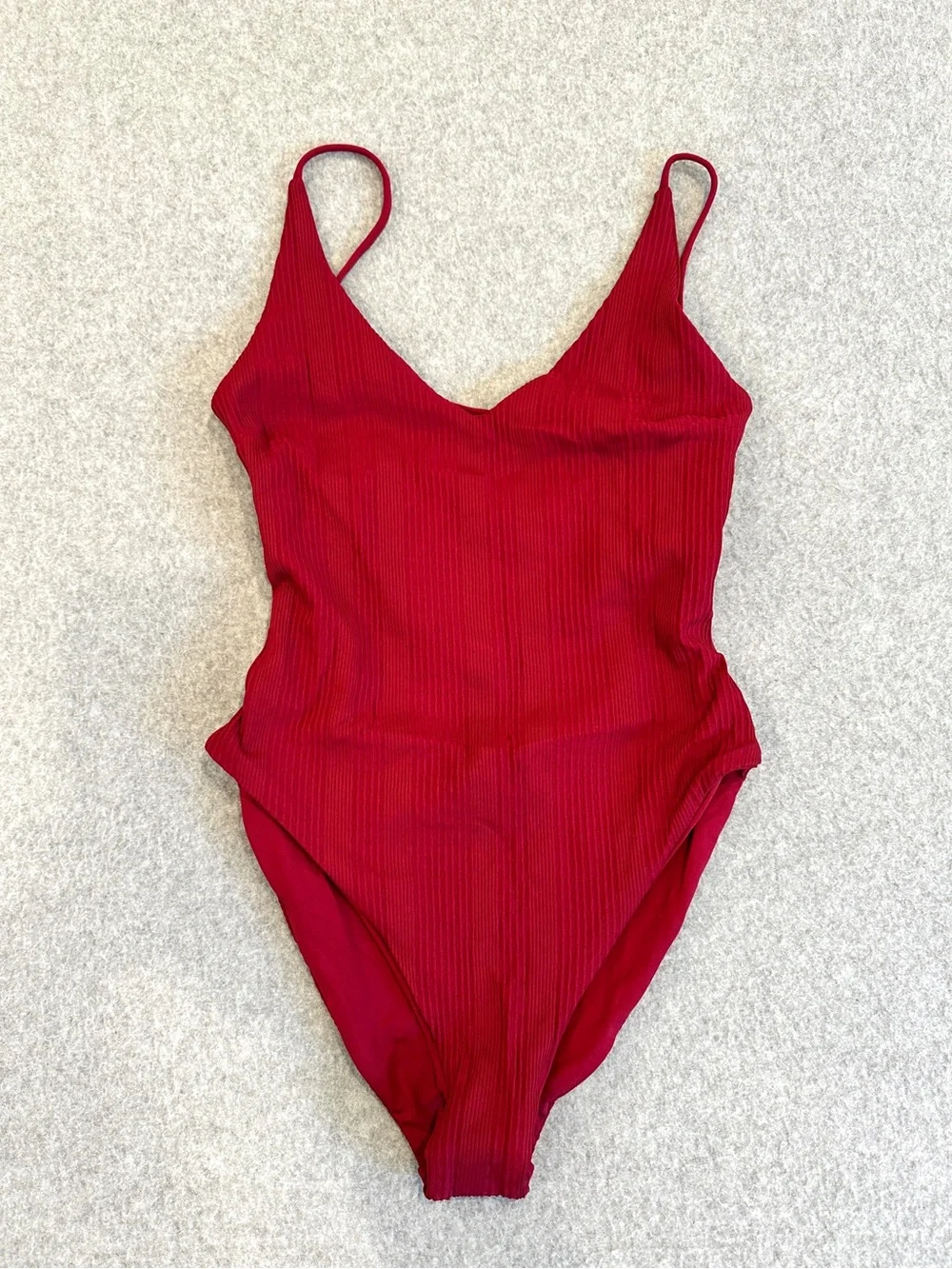 L*Space Pointelle Gianna One-Piece Swimsuit in cabernet red - Picture 7 of 10